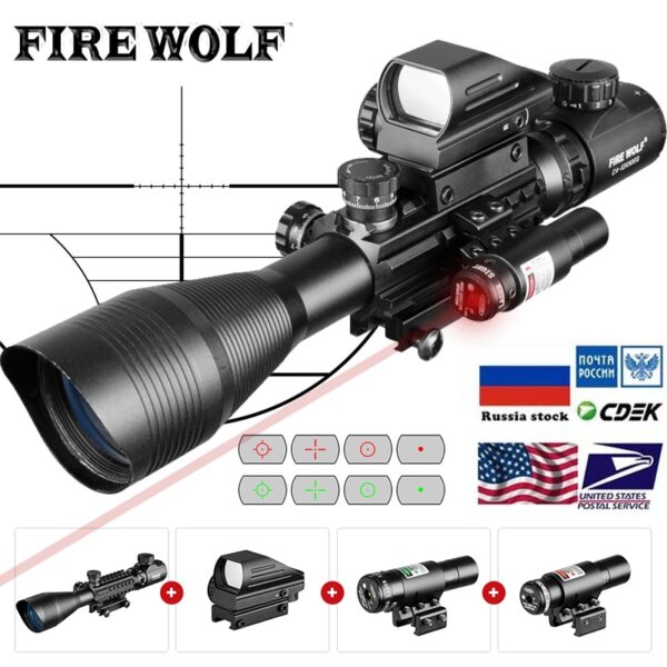 4-12X50-EG-Hunting-Airsofts-Riflescope-Tactical-Air-Gun-Red-Green-Dot-Laser-Sight-Scope-Holographic