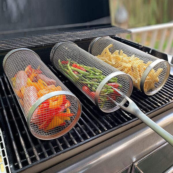 Stainless-Steel-Roasting-and-Smoking-Rack-Outdoor-Picnic-Camping-Essential-Barbecue-Basket-Leak-proof-Easy-to